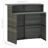NNEVL 3 Piece Garden Bar Set Grey