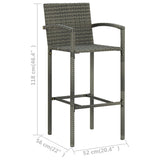 NNEVL 3 Piece Garden Bar Set Grey