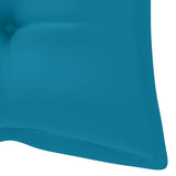 NNEVL Batavia Bench with Light Blue Cushion 120 cm Solid Teak Wood