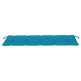 NNEVL Batavia Bench with Light Blue Cushion 150 cm Solid Teak Wood