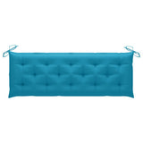 NNEVL Batavia Bench with Light Blue Cushion 150 cm Solid Teak Wood