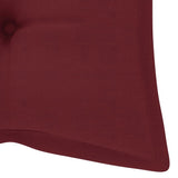 NNEVL Garden Bench with Wine Red Cushion 120 cm Solid Teak Wood
