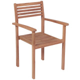 NNEVL Garden Chairs 4 pcs with Cream Cushions Solid Teak Wood