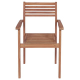 NNEVL Garden Chairs 4 pcs with Cream Cushions Solid Teak Wood