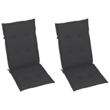 NNEVL Garden Chairs 2 pcs with Anthracite Cushions Solid Teak Wood