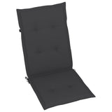 NNEVL Garden Chairs 2 pcs with Anthracite Cushions Solid Teak Wood
