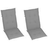 NNEVL Garden Chairs 2 pcs with Grey Cushions Solid Teak Wood
