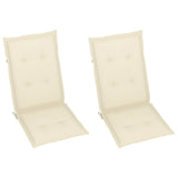 NNEVL Garden Chairs 2 pcs with Cream Cushions Solid Teak Wood
