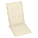 NNEVL Garden Chairs 2 pcs with Cream Cushions Solid Teak Wood