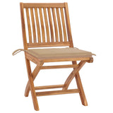 NNEVL Garden Chairs 2 pcs with Beige Cushions Solid Teak Wood