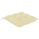 NNEVL Garden Chairs 2 pcs with Cream White Cushions Solid Teak Wood