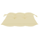 NNEVL Garden Chairs 2 pcs with Cream White Cushions Solid Teak Wood