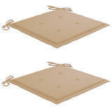 NNEVL Garden Chairs with Beige Cushions 2 pcs Solid Teak Wood
