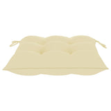 NNEVL Garden Chairs with Cream White Cushions 2 pcs Solid Teak Wood