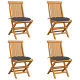NNEVL Garden Chairs with Anthracite Cushions 4 pcs Solid Teak Wood