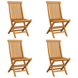 NNEVL Garden Chairs with Anthracite Cushions 4 pcs Solid Teak Wood