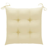 NNEVL Garden Chairs with Cream White Cushions 4 pcs Solid Teak Wood