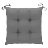 NNEVL Dining Chairs 4 pcs with Grey Cushions Solid Teak Wood