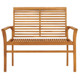 NNEVL Garden Bench with Beige Cushion 112 cm Solid Teak Wood