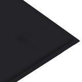 NNEVL Garden Bench with Black Cushion 112 cm Solid Teak Wood