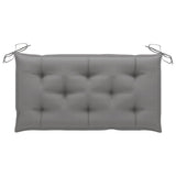 NNEVL Garden Bench with Grey Cushion 112 cm Solid Teak Wood