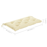 NNEVL Garden Bench with Cream White Cushion 112 cm Solid Teak Wood