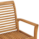 NNEVL Garden Bench with Cream White Cushion 112 cm Solid Teak Wood