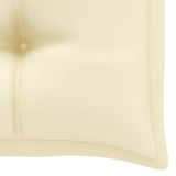 NNEVL Garden Bench with Cream White Cushion 112 cm Solid Teak Wood