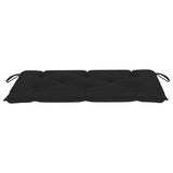NNEVL Garden Bench with Black Cushion 112 cm Solid Teak Wood