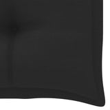 NNEVL Garden Bench with Black Cushion 112 cm Solid Teak Wood