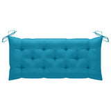 NNEVL Garden Bench with Light Blue Cushion 120 cm Solid Teak Wood