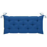 NNEVL Garden Bench with Blue Cushion 120 cm Solid Teak Wood