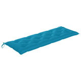 NNEVL Garden Bench with Light Blue Cushion 150 cm Solid Teak Wood