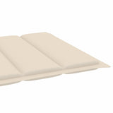 NNEVL Sun Lounger with Cream Cushion Solid Teak Wood