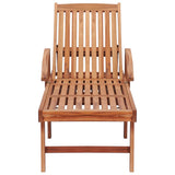 NNEVL Sun Lounger with Bright Green Cushion Solid Teak Wood