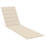 NNEVL Sun Lounger with Table and Cushion Solid Teak Wood