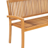 NNEVL Stacking Garden Bench with Cushion 159 cm Solid Teak Wood