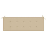 NNEVL Stacking Garden Bench with Cushion 159 cm Solid Teak Wood