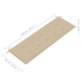 NNEVL Stacking Garden Bench with Cushion 159 cm Solid Teak Wood