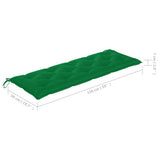 NNEVL Stacking Garden Bench with Cushion 159 cm Solid Teak Wood
