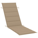 NNEVL Rocking Sun Lounger with Cushion Solid Teak Wood