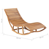 NNEVL Rocking Sun Lounger with Cushion Solid Teak Wood