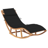 NNEVL Rocking Sun Lounger with Cushion Solid Teak Wood