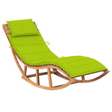 NNEVL Rocking Sun Lounger with Cushion Solid Teak Wood