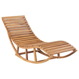 NNEVL Rocking Sun Lounger with Cushion Solid Teak Wood