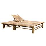 NNEVL 2-Person Sun Lounger with Cushions Bamboo