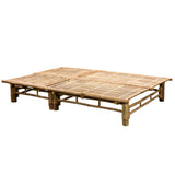 NNEVL 2-Person Sun Lounger with Cushions Bamboo