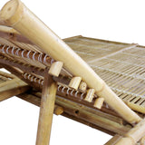 NNEVL 2-Person Sun Lounger with Cushions Bamboo