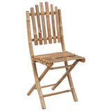 NNEVL 5 Piece Folding Outdoor Dining Set with Cushions Bamboo