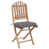 NNEVL Folding Garden Chairs 2 pcs with Cushions Bamboo